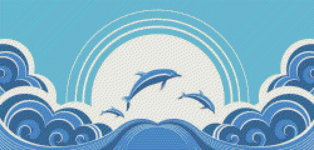 Dolphin Art One Fifteen [15] Baseplates PixelHobby Mini-mosaic Art Kit image 0